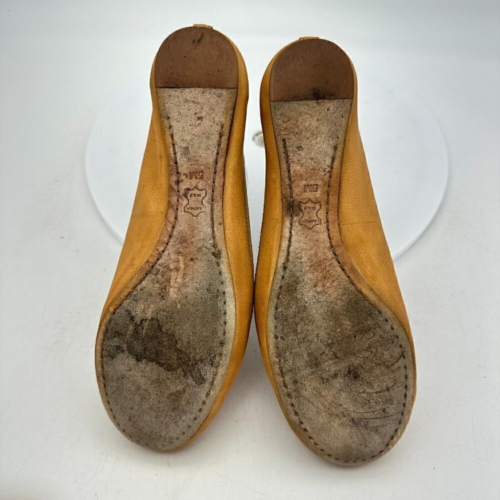 Tory Burch Caroline Women Size 5M Mustard Patent Leather Ballet Flat Shoes - Picture 11 of 14